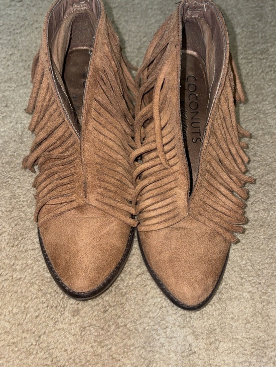 Coconuts by Matisse Shoes - Coconuts by Matisse Tan Suede Fringe Ankle Booties